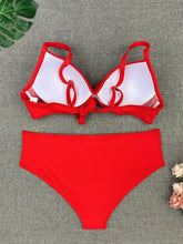Load image into Gallery viewer, Bikini Swimwear Women High Waist Swimsuit Solid Color Bikini Set Women's Push Up Underwire Top Bottom Bikini Bathing Swimsuits Beach Wear Padded Push Up Bikini Set Female