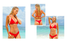 Load image into Gallery viewer, Bikini Swimwear Women Swimsuit Push Up Micro Bikinis Set Swimming Bathing Suit Beachwear Summer Thong Bottom Two Piece Bikini Double Shoulder Straps Cute Swimsuit Triangle Bathing Bikini
