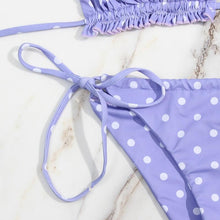 Load image into Gallery viewer, Bikini Women Swimsuit Female Low Waist Swimwear Women Beach Mini Thong Bikini Set Bathing Suit Women Thong Swimsuits Strapless 2 Piece Bikini String Tie Ruffle Brazilian Bathing Suit