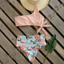 Load image into Gallery viewer, Bikini Women Swimwear Push Up Swimsuit One Shoulder Print Lightweight Bikini Set Bathing Suit Beach Swimming Suit High Waist Comfy One Shoulder Bikini Set Bathing Suit For Women