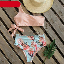 Load image into Gallery viewer, Bikini Women Swimwear Push Up Swimsuit One Shoulder Print Lightweight Bikini Set Bathing Suit Beach Swimming Suit High Waist Comfy One Shoulder Bikini Set Bathing Suit For Women