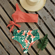 Load image into Gallery viewer, Bikini Women Swimwear Push Up Swimsuit One Shoulder Print Lightweight Bikini Set Bathing Suit Beach Swimming Suit High Waist Comfy One Shoulder Bikini Set Bathing Suit For Women