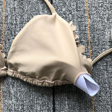 Load image into Gallery viewer, Bikinis New 3D Flower Swimwear Solid Bikini Bandage Swimsuit Women's Solid Halter Padded Push Up Bikini Set Two Pieces Swimsuit Swimwear Bathing Suit Bikini Set Female Cute Ladies Beachwear Push Up Bikini