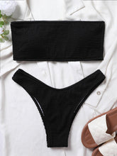 Load image into Gallery viewer, Bikinis Swimsuit Women Push Up Bikini Set Female Swimwear Women's Strapless Solid Color 2 Pieces Bathing Suit Swimsuit Swimsuits Off Shoulder High Waist Bathing Suit High Cut Swimwear For Summer