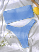 Load image into Gallery viewer, Bikinis Swimsuit Women Push Up Bikini Set Female Swimwear Women's Strapless Solid Color 2 Pieces Bathing Suit Swimsuit Swimsuits Off Shoulder High Waist Bathing Suit High Cut Swimwear For Summer