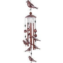 Load image into Gallery viewer, Bird Wind Chimes Waterproof Metal Wind Bells With Aluminum Tubes Bells Deep Tone Memorial Wind Chimes with Hook Smooth Melodic Tones Copper Antique Wind Chime Wall Hanging Home Decoration Romantic Wind Chime For Home