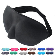Load image into Gallery viewer, Black 3D Sleep Natural Sleeping Mask Eye Adjustable Strap Eye Mask Cover Portable Travel Blindfold Comfortable Mask For Sleeping