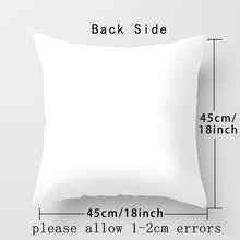 Load image into Gallery viewer, Black Alphabet Flower Print Pillow Cover White Polyester Modern Cushion Cover Decorative Pillowcase For Sofa Bed Chair Car Throw Pillow Covers Decorative Pillow Cases ABC Letter Cushion Covers Square Pillow Protectors Home Decor 45x45cm