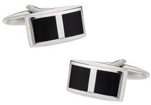Load image into Gallery viewer, Black and Silver Cufflinks