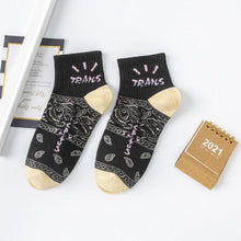 Load image into Gallery viewer, Black And White Embroidery Female Tide Socks Shallow Mouth Summer Cartoon Cow Cute Fashion Boat Socks Unisex Men And Women Cotton Ankle Socks