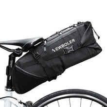 Load image into Gallery viewer, Black Bike Bag Bicycle Bag Cycle Cycling Bike Seat Bag Bags Accessories Waterproof Bike Packing Bags Large Bike Bags Fully Waterproof Bike Bag Under Seat Roll Up Cycling Rear Tail Pack