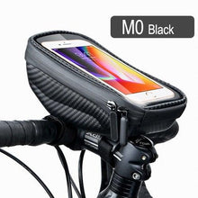 Load image into Gallery viewer, Black Bike Bag Frame Front Top Tube Cycling Bag Waterproof Phone Case Touchscreen Bag Pack Bicycle Accessories Bike Bicycle Bag Waterproof Bike Phone Mount Bag Front Frame Top Tube Handlebar Bag Touch Screen Holder Case For Cell Phones 6.6in