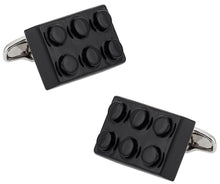 Load image into Gallery viewer, Black Building Block Cufflinks