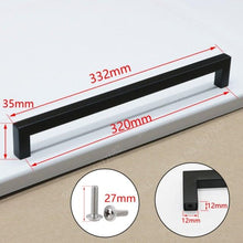 Load image into Gallery viewer, Black Cabinet Handle Square Furniture Hardware Stainless Steel Kitchen Door Knobs Cupboard Wardrobe Drawer Pulls Furniture Handle Drawer Pull Hardware Stainless Steel Kitchen Drawer Pulls Cabinet Handles