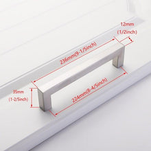 Load image into Gallery viewer, Black Cabinet Handle Square Furniture Hardware Stainless Steel Kitchen Door Knobs Cupboard Wardrobe Drawer Pulls Furniture Handle Drawer Pull Hardware Stainless Steel Kitchen Drawer Pulls Cabinet Handles