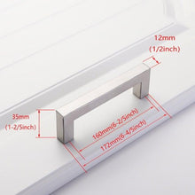 Load image into Gallery viewer, Black Cabinet Handle Square Furniture Hardware Stainless Steel Kitchen Door Knobs Cupboard Wardrobe Drawer Pulls Furniture Handle Drawer Pull Hardware Stainless Steel Kitchen Drawer Pulls Cabinet Handles