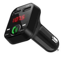Load image into Gallery viewer, Black Car Bluetooth Wireless Hand-free Transmitter Dual USB Charger Music Player For Cars Easy Use Gadget