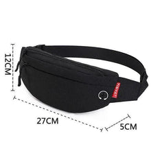 Load image into Gallery viewer, Black Crossbody Fanny Pack Simple Design Belt Bag Canvas Hands Free Travel Bag Sports Workout Durable Lightweight Fanny Packs For Festivals