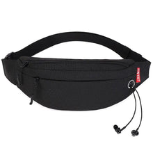 Load image into Gallery viewer, Black Crossbody Fanny Pack Simple Design Belt Bag Canvas Hands Free Travel Bag Sports Workout Durable Lightweight Fanny Packs For Festivals