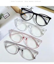 Load image into Gallery viewer, Black Fashion Anti Blue Light Transparent Computer Glasses Lightweight Frames For Women Men Round Eyewear Round Women Optical Eyewear Frames Vintage Cat Eye