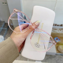 Load image into Gallery viewer, Black Fashion Anti Blue Light Transparent Computer Glasses Lightweight Frames For Women Men Round Eyewear Round Women Optical Eyewear Frames Vintage Cat Eye