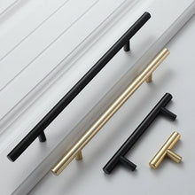 Load image into Gallery viewer, Black Golden Cupboard Handle Brushed Stainless Steel Kitchen Cabinet Door Knob Furniture Drawer Pull Hardware Pulls Bar Handle Furniture Handle Drawer Pull Hardware Stainless Steel Kitchen Drawer Pulls Cabinet Handles
