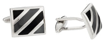 Load image into Gallery viewer, Black Gray Enamel Cufflinks
