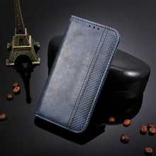 Load image into Gallery viewer, Black Leather Case for iPhone 11 12 13 14 Pro XS Max XR X 8 7 6S 6 Plus Magnet Flip Case Cover For iPhone Business Wallet Leather Case with Magnetic Flip Card Holder Kickstand Full Body Protective Anti-Drop Phone Case
