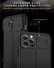 Load image into Gallery viewer, Black Leather Shockproof Phone Case on iPhone 13 11 12 14 Pro Max XR XS Max 14 Plus Camera Lens Protection Soft Back Cover Silky-Soft Touch Full-Body Protective Case Shockproof Cover