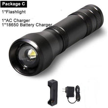 Load image into Gallery viewer, Black Light Flashlight UV Flashlight Super Bright LED Tactical Flashlights 1200 Lumen Rechargeable LED Zoomable UV Torch Waterproof Flashlight Lamp For Pet Urine Stains Detection/Camping