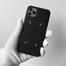 Load image into Gallery viewer, Black Luxury Business Leather Phone Case For iPhone 13 12 14 Pro Max 7 8 Plus X XS XR 11 SE 2 Classic Back Cover Leather Back Side Cover Phone Case For iPhone Simple Elegant Design Black Case For Smartphone