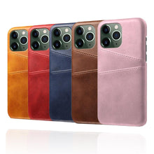 Load image into Gallery viewer, Black Luxury Men Card Holder Case for iPhone Business Classic Leather Wallet Case for iphone 12 13 14 Pro Max Phone Cover PU Leather Wallet Case with Card Pockets Back Cover