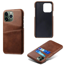 Load image into Gallery viewer, Black Luxury Men Card Holder Case for iPhone Business Classic Leather Wallet Case for iphone 12 13 14 Pro Max Phone Cover PU Leather Wallet Case with Card Pockets Back Cover