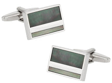 Load image into Gallery viewer, Black Mother of Pearl Cufflinks