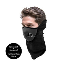 Load image into Gallery viewer, Black Motorcycle Balaclava Winter Sport Fishing Fleece Neck Warmer Windproof Dustproof Face Mask Scarf Men Hunting Skis Hiking Motorcycle Face Mask Outdoor Cycling Helmet Bandana Hood Ski Sport Neck Half Face Mask Windproof Dustproof Winter Hiking Scarves