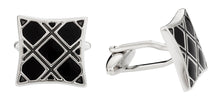 Load image into Gallery viewer, Black Plaid Cufflinks