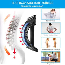 Load image into Gallery viewer, Black Purple Back Stretching Device Muscle Back Massage Relax Stretcher Posture Therapy Back Stretch Spine Pain Relief Stretcher Support Lower And Upper Muscle Pain Relief