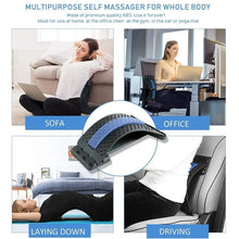 Load image into Gallery viewer, Black Purple Back Stretching Device Muscle Back Massage Relax Stretcher Posture Therapy Back Stretch Spine Pain Relief Stretcher Support Lower And Upper Muscle Pain Relief
