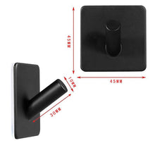 Load image into Gallery viewer, Black Robe Hook Wall Hook Towel Hook for Bathroom Stainless Steel Coat Hook Rustproof Hook Hanger for Kitchen Hardware Stainless Steel Hooks Waterproof and Oilproof Bathroom Kitchen Self Adhesive Hooks for Hanging Coat Hat Towel