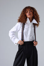 Load image into Gallery viewer, Sicily Lava Orange Floral Etna Patterned Silk Suspenders