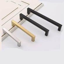 Load image into Gallery viewer, Black Silver Gold Cabinet Handle Square Furniture Hardware Stainless Steel Kitchen Door Knobs Cupboard Wardrobe Drawer Pulls Square Bar Cabinet Pull Drawer Handle Stainless Steel Modern Hardware For Kitchen And Bathroom Cabinets