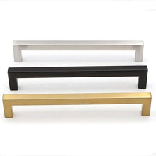 Load image into Gallery viewer, Black Silver Gold Cabinet Handle Square Furniture Hardware Stainless Steel Kitchen Door Knobs Cupboard Wardrobe Drawer Pulls Square Bar Cabinet Pull Drawer Handle Stainless Steel Modern Hardware For Kitchen And Bathroom Cabinets
