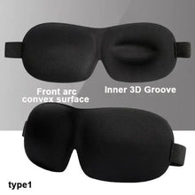 Load image into Gallery viewer, Black Soft Padded Sleeping Mask For Eyes Lightweight Blindfold Night Mask Modern Adjustable Super Smooth Eye Patch For Sleep