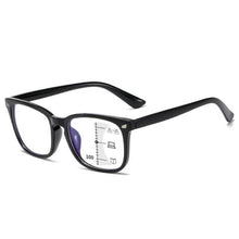 Load image into Gallery viewer, Black Square Multifocal Progressive Reading Glasses For Men Fashion With Diopters Anti-glare Computer Reading Gaming TV Phones Transparent Glasses For Women Men