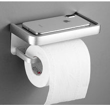 Load image into Gallery viewer, Black Toilet Paper Holder Multifunction Bathroom Storage Shelf Roll Paper Holder Toilet Paper Holder With Shelf Matte Black Toilet Paper Holder Toilet Paper Roll Holder Bathroom Adhesive Toilet Paper Holder