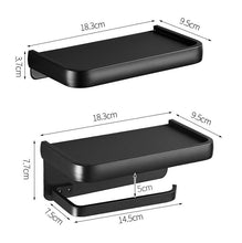 Load image into Gallery viewer, Black Toilet Paper Holder Multifunction Bathroom Storage Shelf Roll Paper Holder Toilet Paper Holder With Shelf Matte Black Toilet Paper Holder Toilet Paper Roll Holder Bathroom Adhesive Toilet Paper Holder