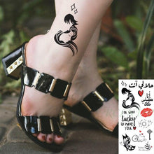 Load image into Gallery viewer, Black Waterproof Temporary Tattoo Sticker Different Design Colorful Fake Tattoo Arm Hand For Halloween Party Womens Mens