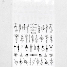 Load image into Gallery viewer, Black White 3D Nail Sticker Decals Cool English Letter Nail Art Decoration Manicure Design Christmas New Year Gift French Nail Art Stickers Decals 8Sheets Nail Art Supplies 3D Self-Adhesive Nail Art Decoration Pattern Nail Accessories Classic Simple