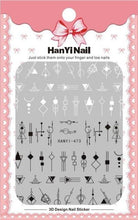 Load image into Gallery viewer, Black White 3D Nail Sticker Decals Cool English Letter Nail Art Decoration Manicure Design Christmas New Year Gift French Nail Art Stickers Decals 8Sheets Nail Art Supplies 3D Self-Adhesive Nail Art Decoration Pattern Nail Accessories Classic Simple