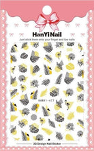 Load image into Gallery viewer, Black White 3D Nail Sticker Decals Cool English Letter Nail Art Decoration Manicure Design Christmas New Year Gift French Nail Art Stickers Decals 8Sheets Nail Art Supplies 3D Self-Adhesive Nail Art Decoration Pattern Nail Accessories Classic Simple